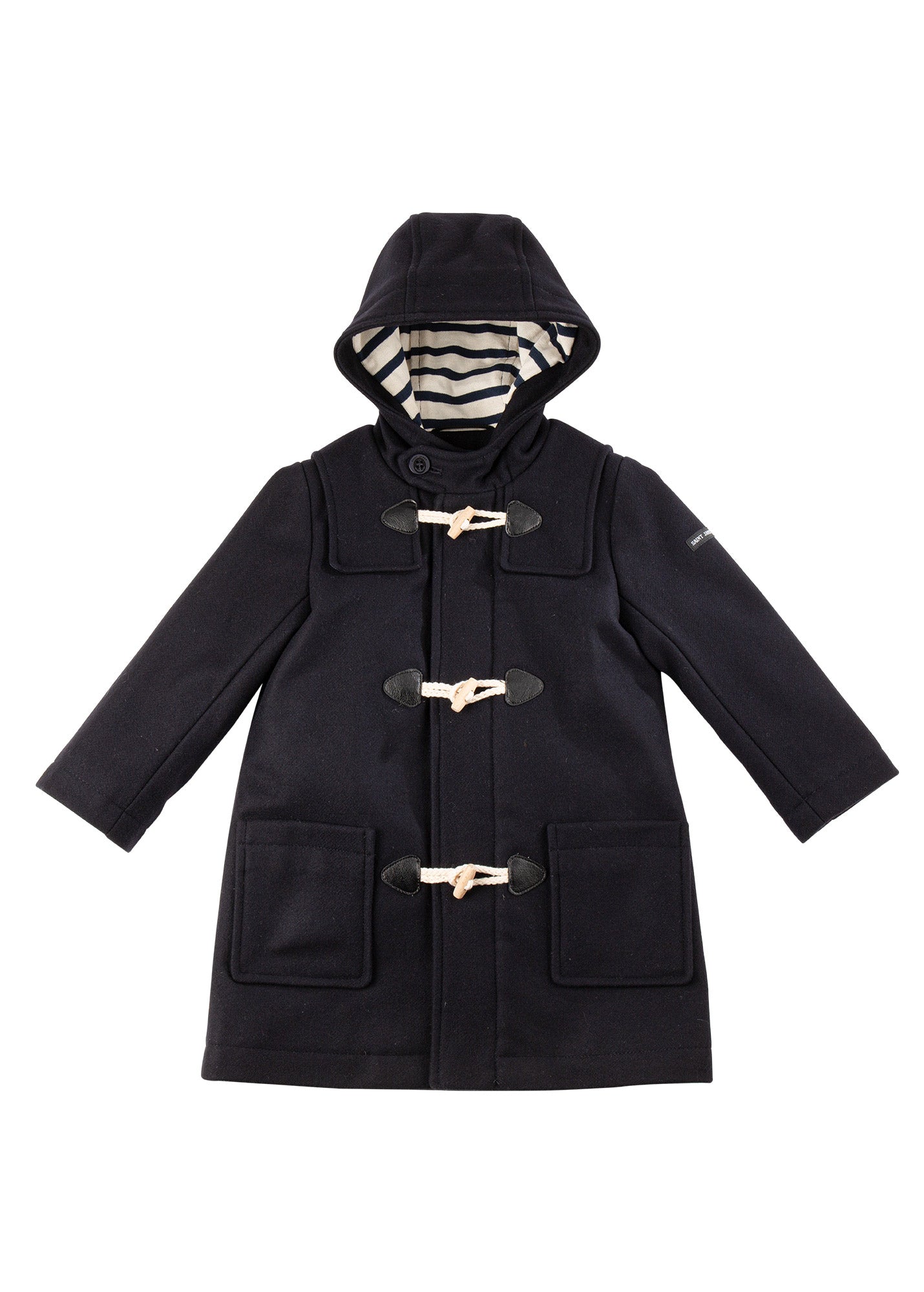 Duffle coat enfant St Malo en drap de laine NAVY MON PULL BRETON