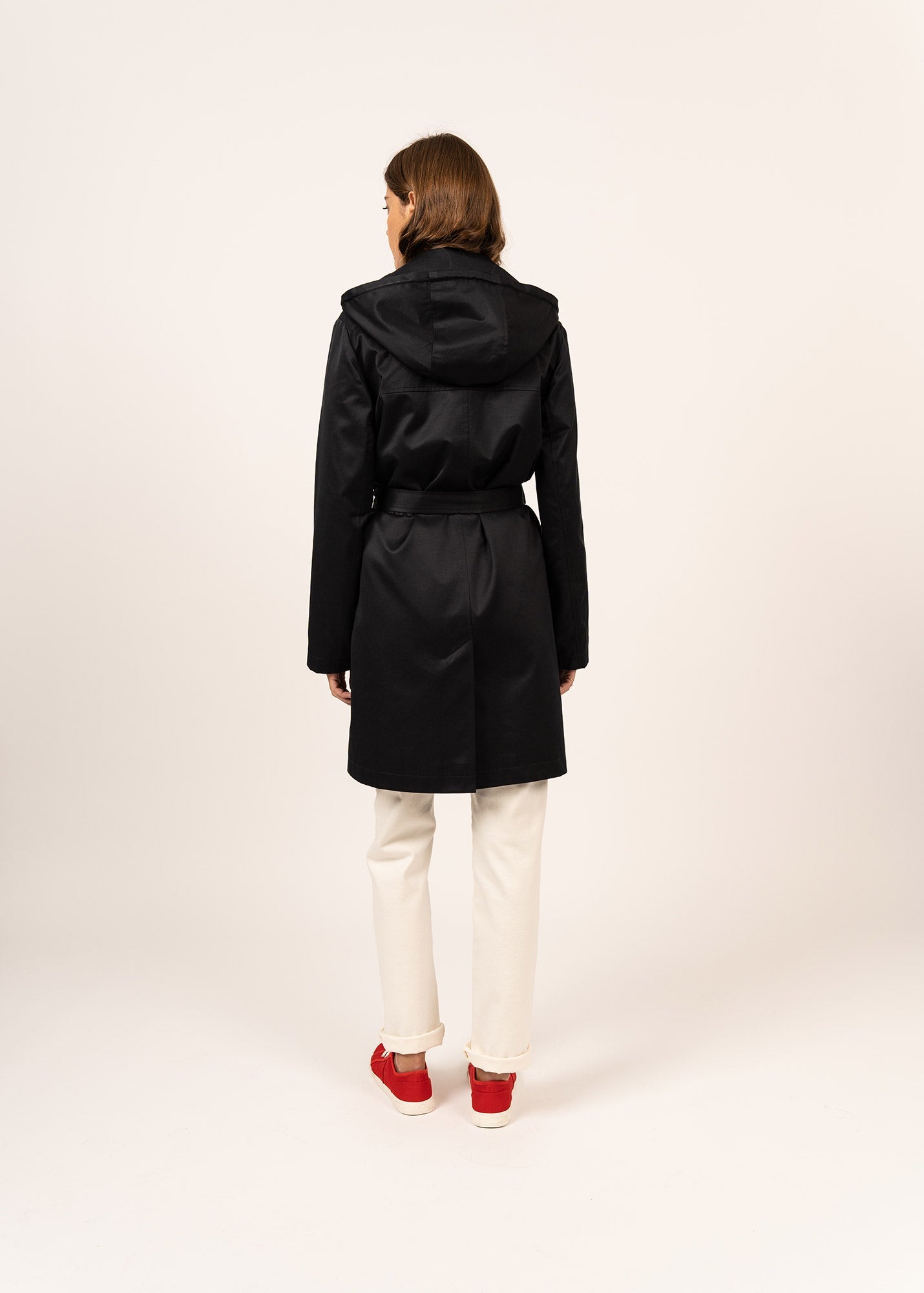 Trench à capuche Ste Honorine - en gabardine de coton (NAVY)