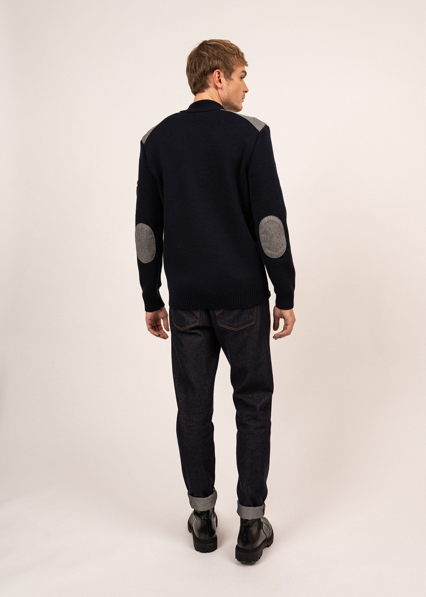 Gilet zippé en laine et drap de laine Serac Arpin - SAINT JAMES x ARPIN (NAVY)
