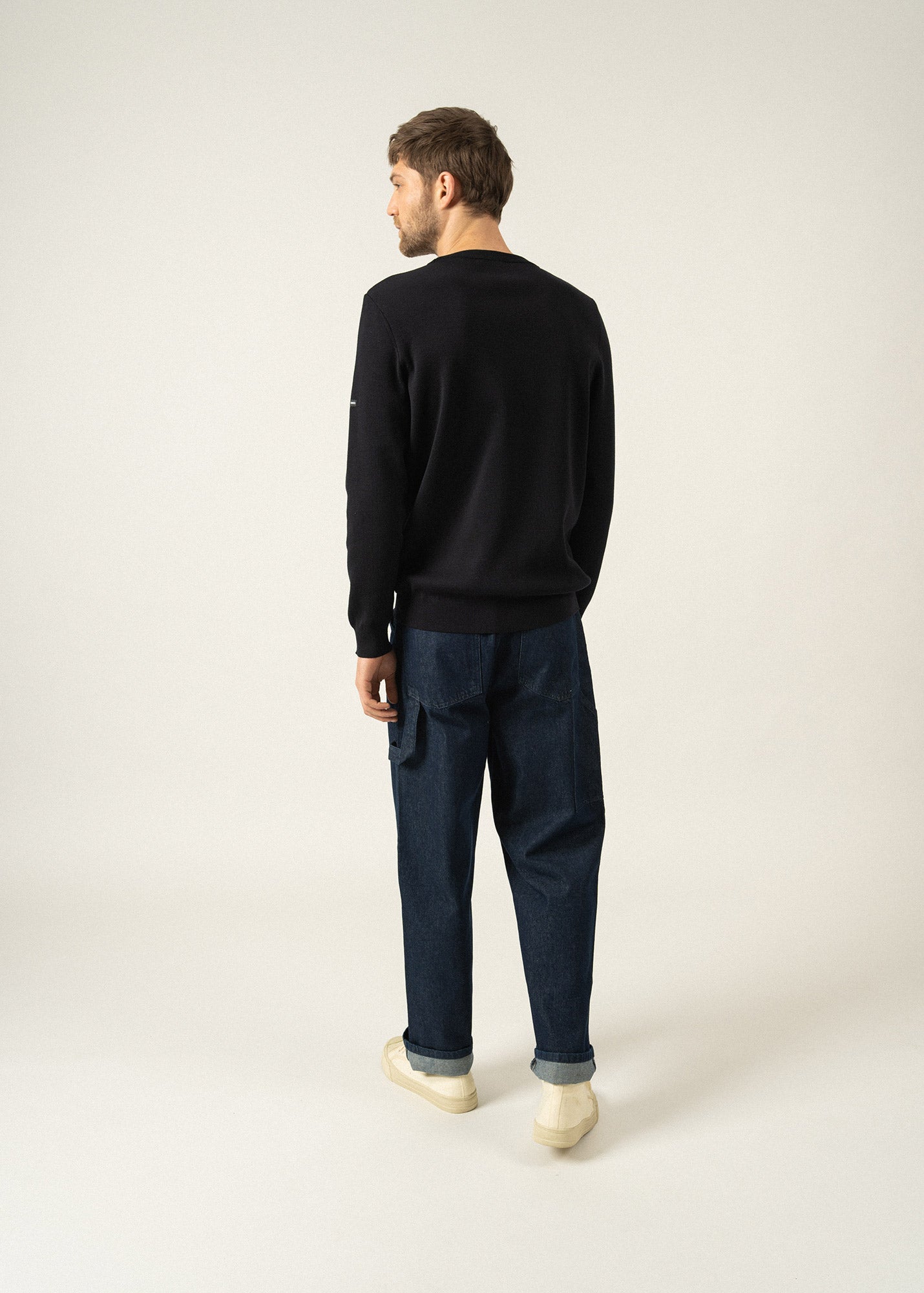 Pull col rond Cruiser - en laine douce (NAVY)