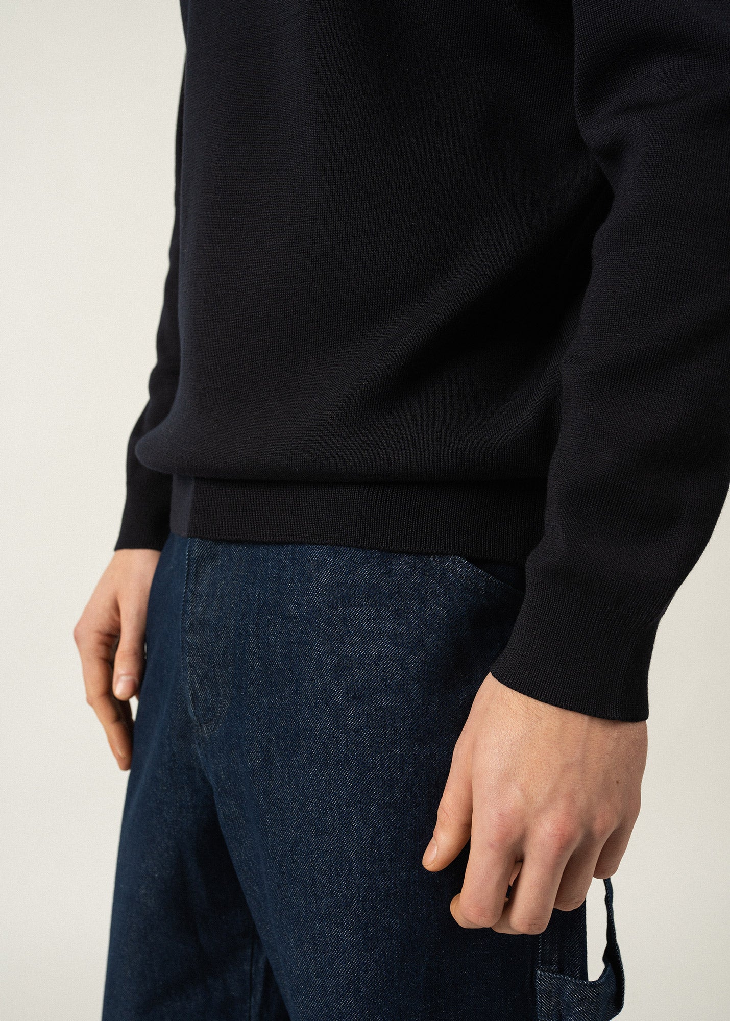 Pull col rond Cruiser - en laine douce (NAVY)