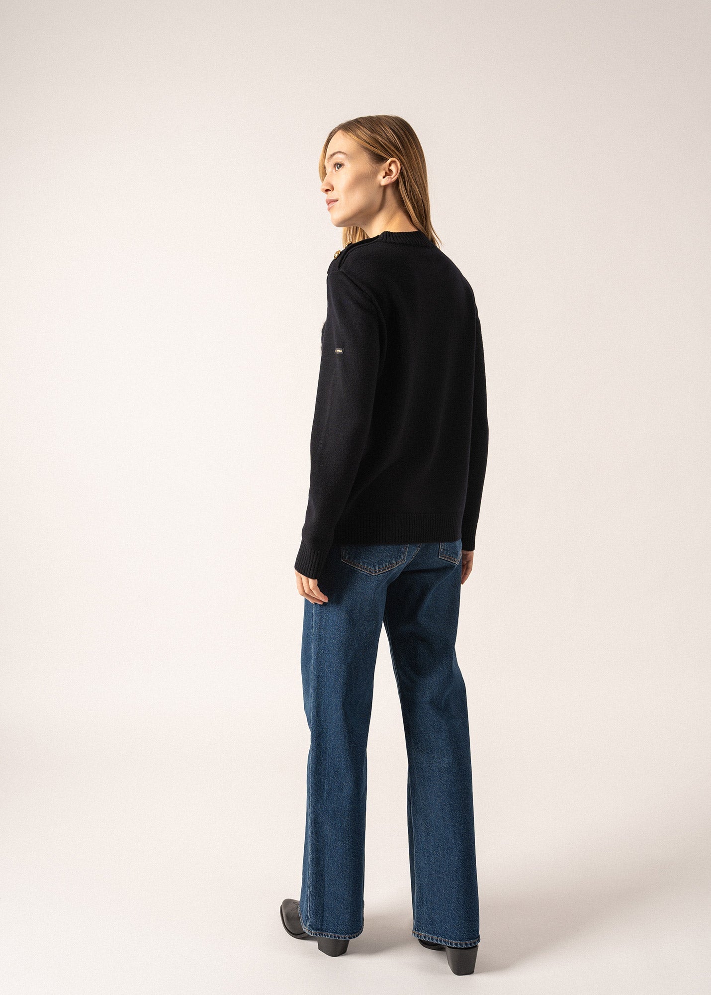 Pull esprit marin rayé Gala - à boutons dorés (NAVY/NAVY)