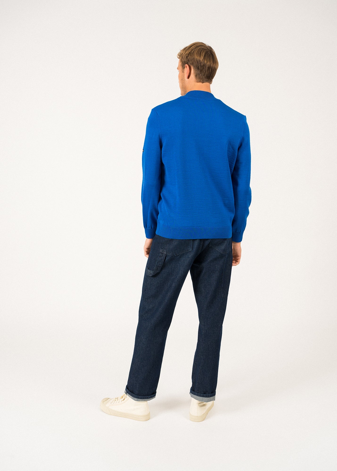Cardigan zippé Colorado - à col montant, en laine mérinos (GITANE/NAVY)