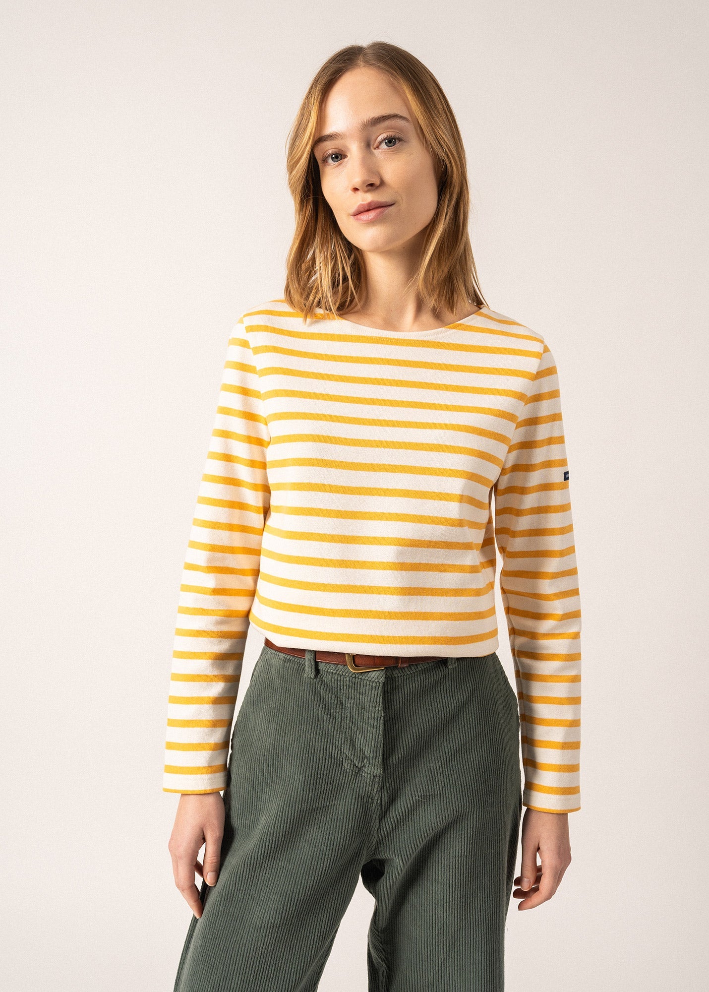 Marinière Méridame - coupe droite, en coton épais (ECUME/AMBRE)