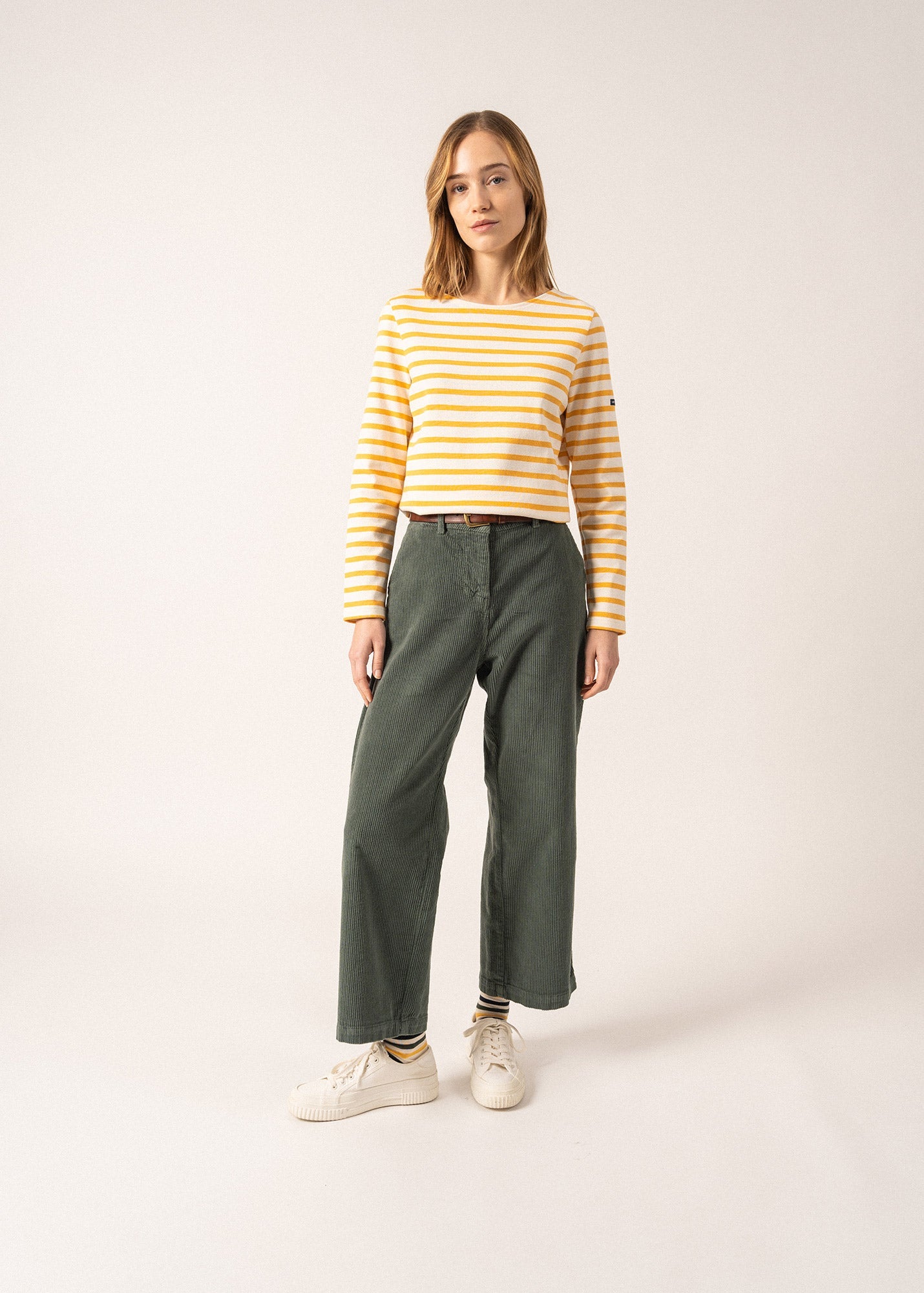 Marinière Méridame - coupe droite, en coton épais (ECUME/AMBRE)