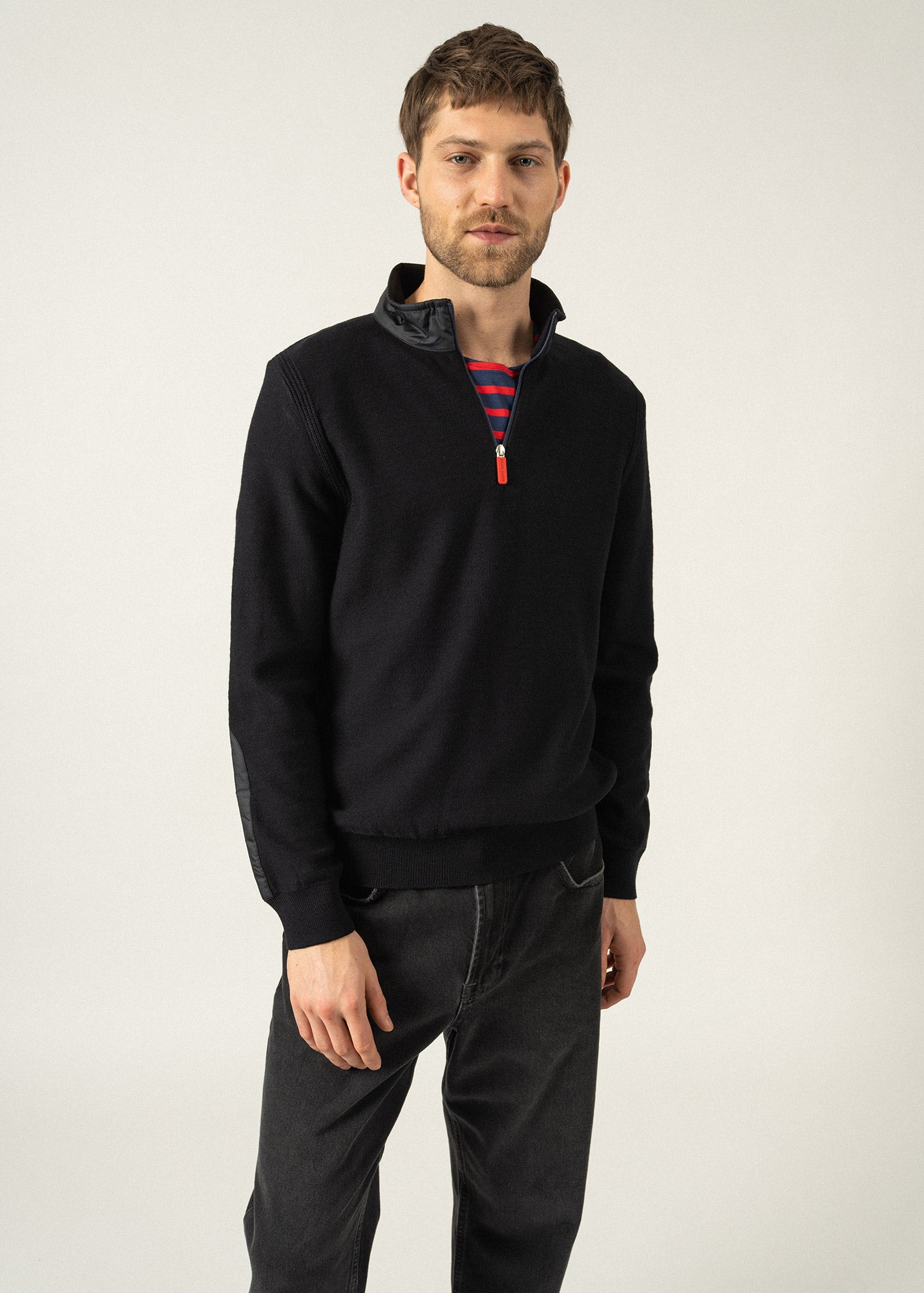 Pull en laine mélangée Pomeroy - à col montant (NAVY)