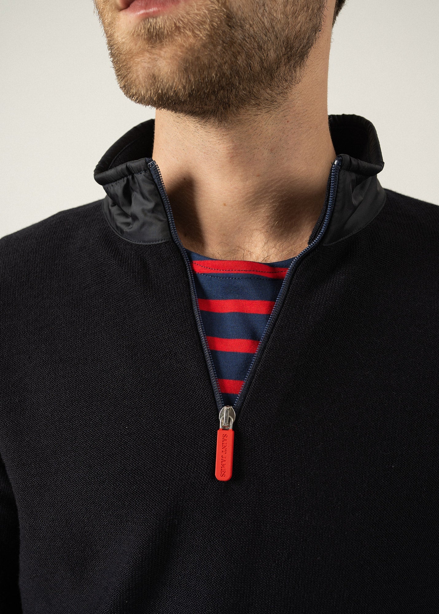 Pull en laine mélangée Pomeroy - à col montant (NAVY)