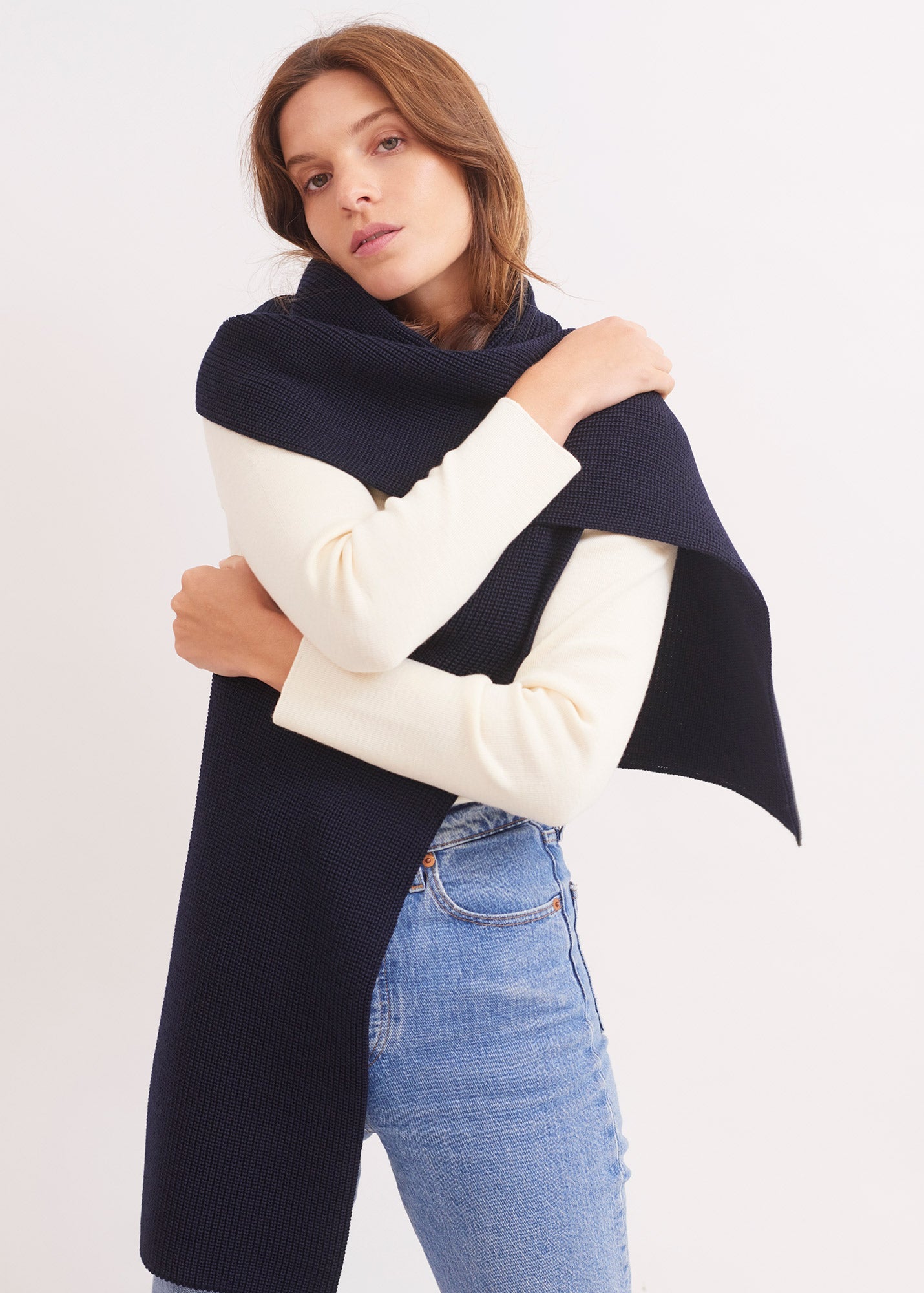 Echarpe Canoe - en maille perlée (NAVY)