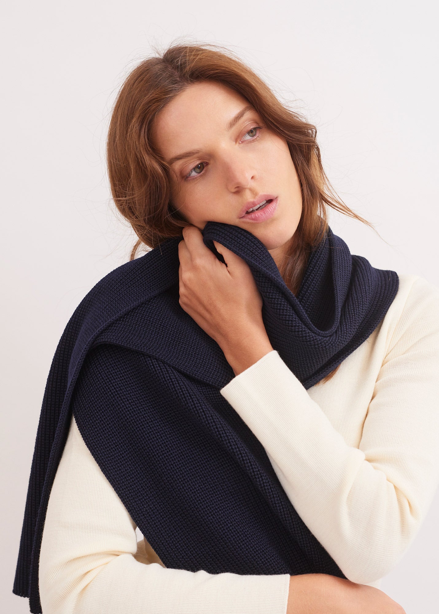 Echarpe Canoe - en maille perlée (NAVY)
