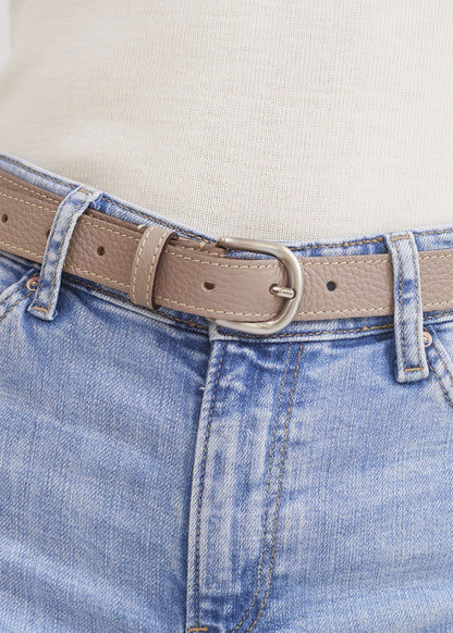 Ceinture fine Détente - en cuir (TAUPE)