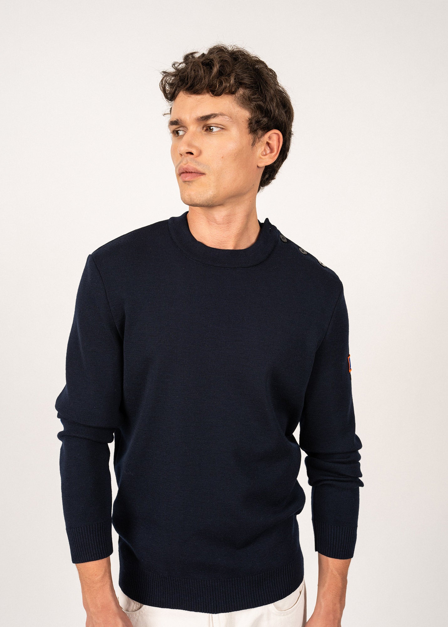 Pull à coudières Mondovision - SAINT JAMES x Transat Jacques Vabre (NAVY/MULTICO)