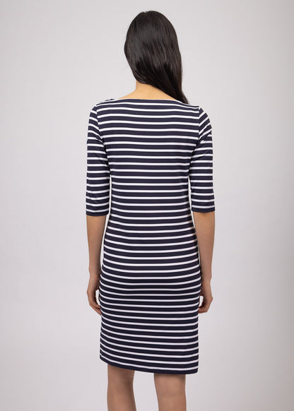 Robe marinière anti-UV Propriano - à manches 3/4 (NAVY/NEIGE)