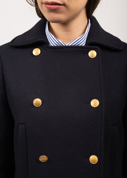 Manteau inspiration officier Ste Louane - en drap de laine (NAVY)