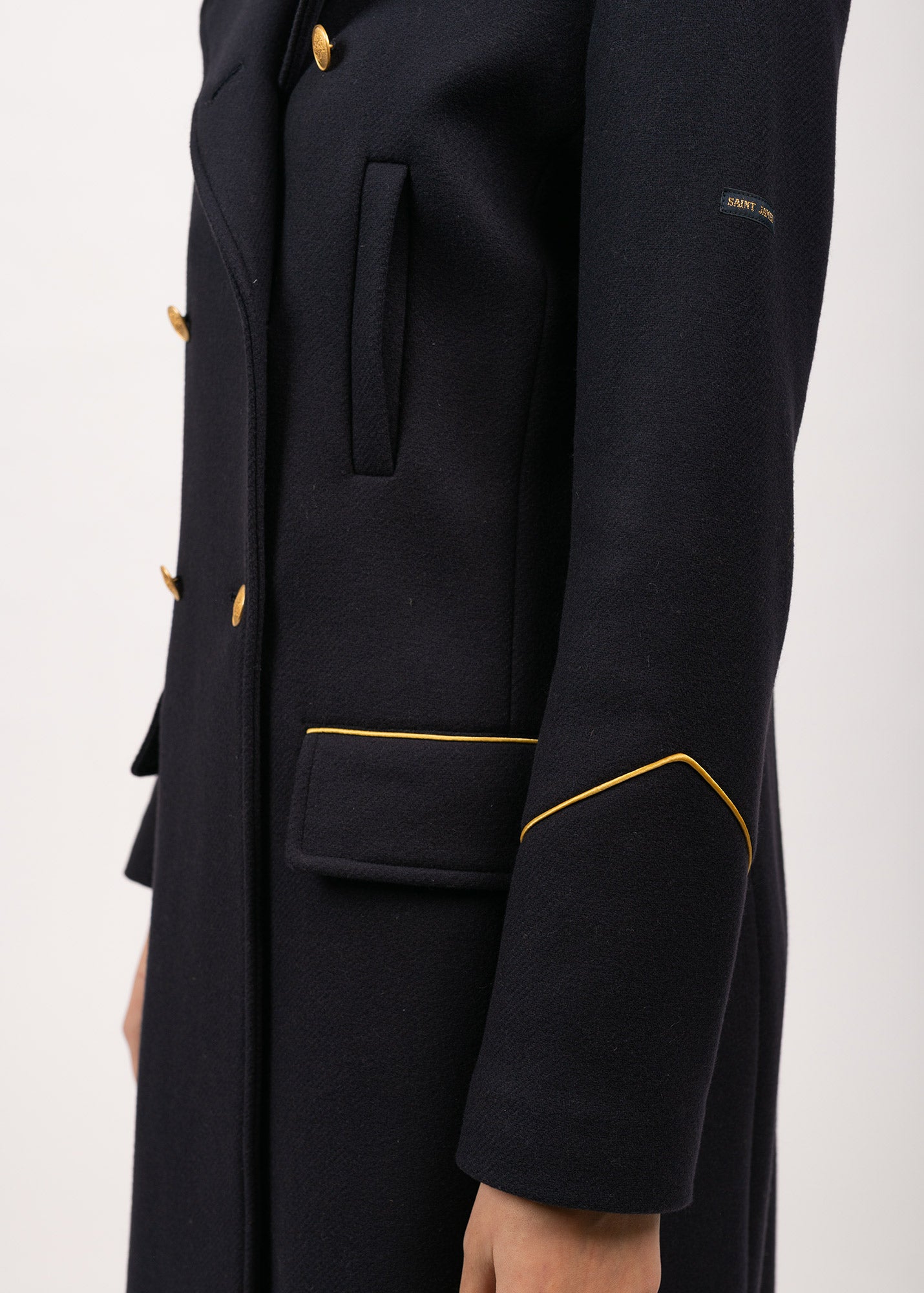 Manteau inspiration officier Ste Louane - en drap de laine (NAVY)