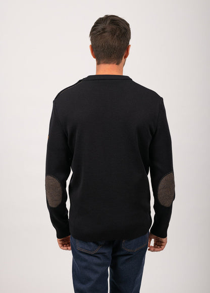 Pull esprit marin à coudières Patrimoine - SAINT JAMES x Atelier Tuffery (MARINE)