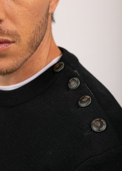 Pull esprit marin à coudières Patrimoine - SAINT JAMES x Atelier Tuffery (MARINE)