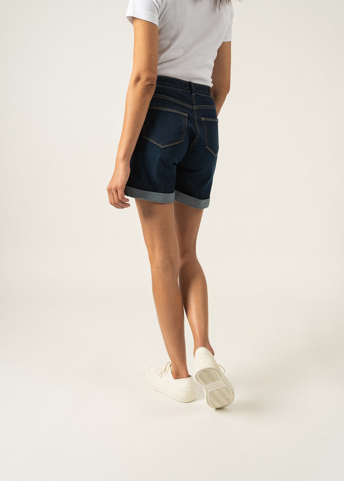 Short en jean Miranda - à revers (JEAN)