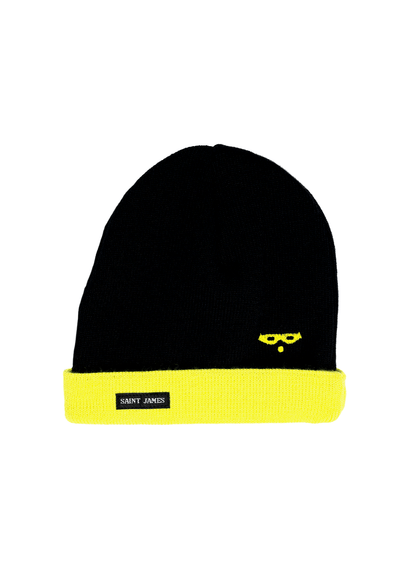 Bonnet enfant uni - SAINT JAMES x Les Petits Résistants (NAVY/JAUNE FLUO)