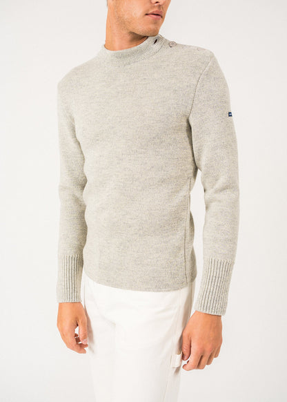 Pull marin uni Paris - SAINT JAMES 48N1W (GRIS CLAIR/ECRU)