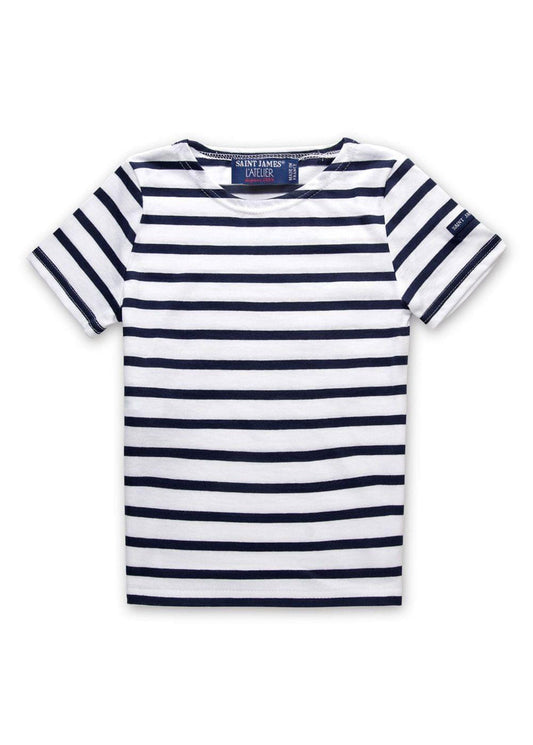 T-shirt marinière enfant Levant - en coton léger (NEIGE/MARINE)
