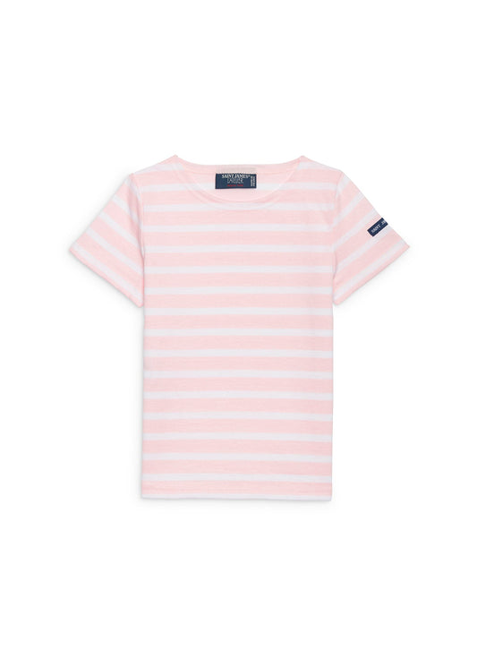T-shirt marinière enfant Levant - en coton léger (ROSE DOUX/NEIGE)