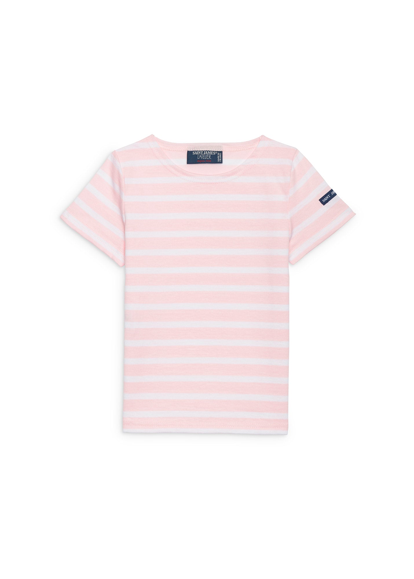 T-shirt marinière enfant Levant - en coton léger (ROSE DOUX/NEIGE)