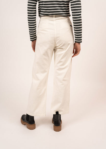 Pantalon en velours Tess - coupe droite (BLANC D'HIVER)