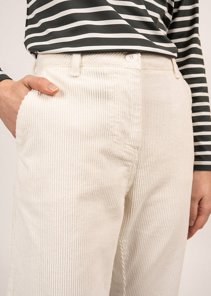 Pantalon en velours Tess - coupe droite (BLANC D'HIVER)