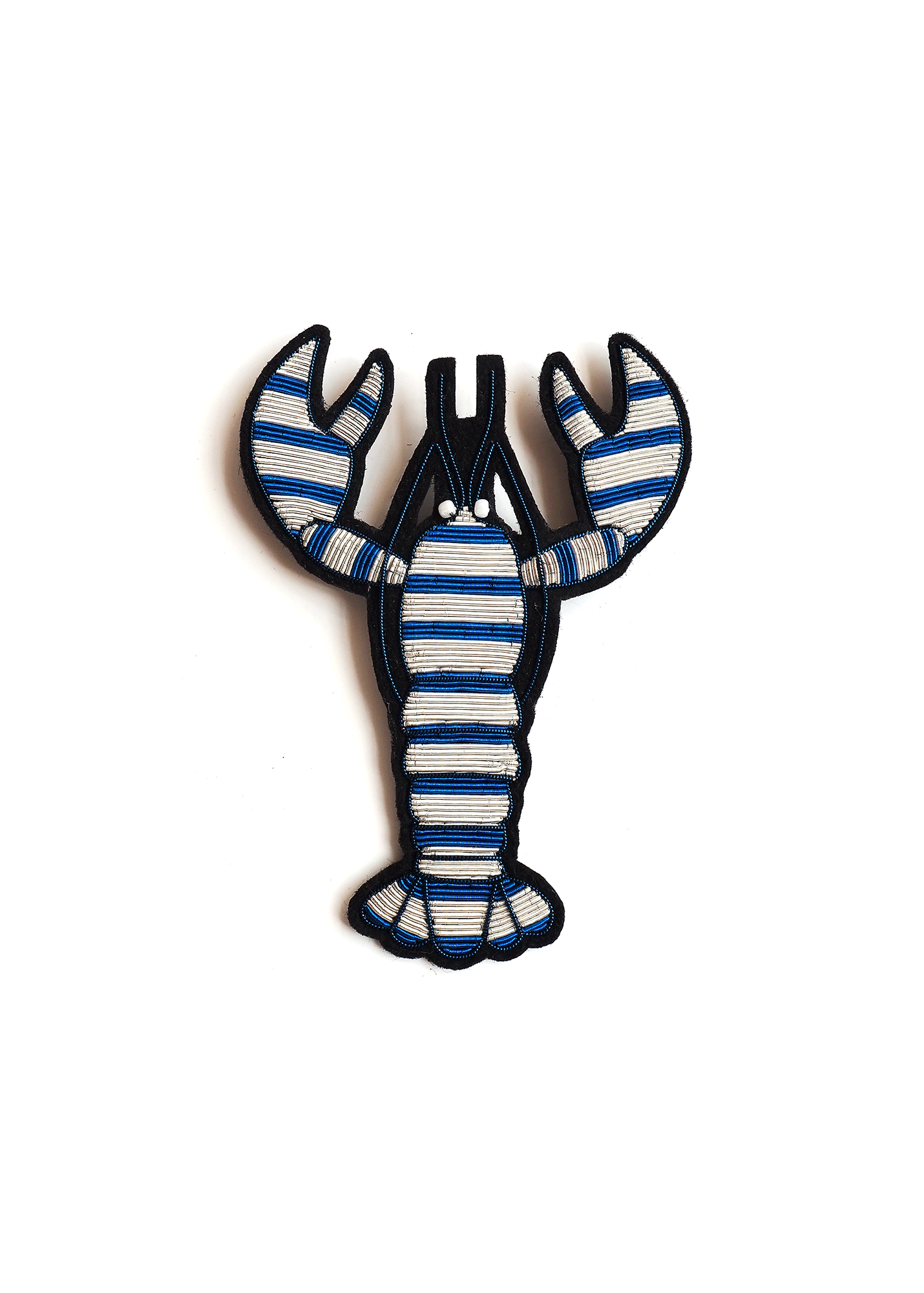 Broche brodée Homard rayé - SAINT JAMES x Macon & Lesquoy (BLEU/BLANC)