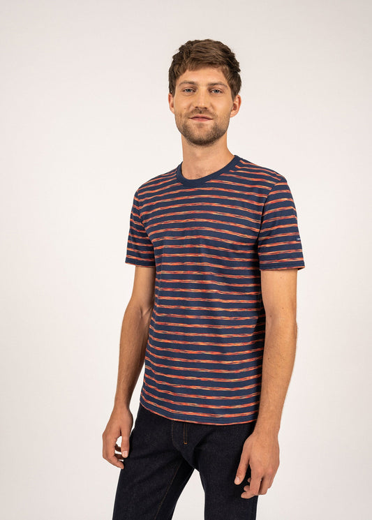 T-shirt rayé Fécamp - en coton (MARINE/MULTICO)