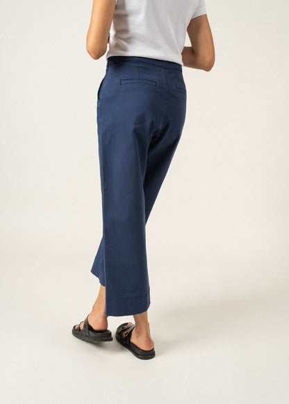Pantalon large Chiara - en twill de coton (INDIGO)