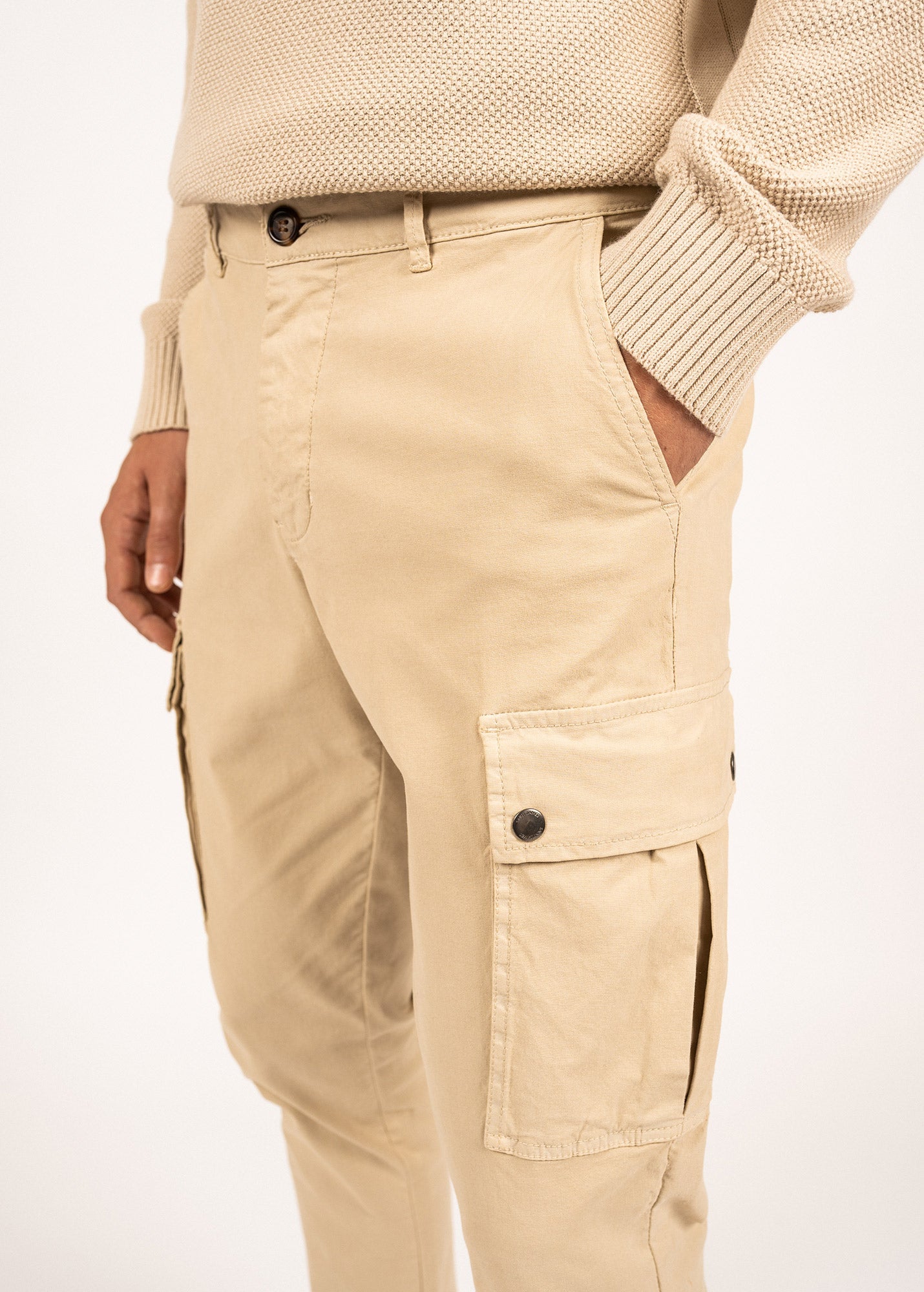 Pantalon cargo Terry - en toile de coton (PLAGE)