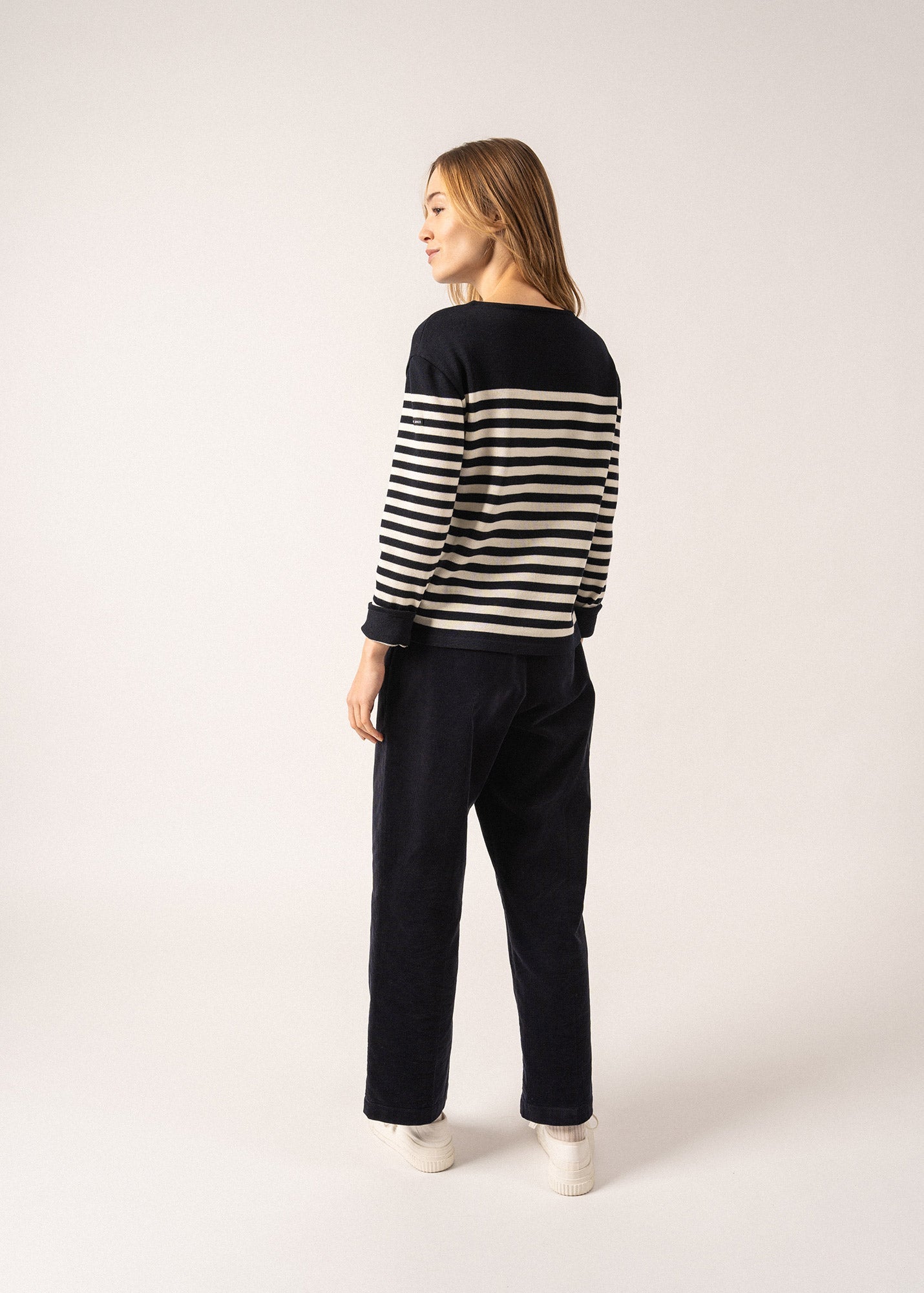 Pull rayé Ecrins - en laine douce (NAVY/ECUME)