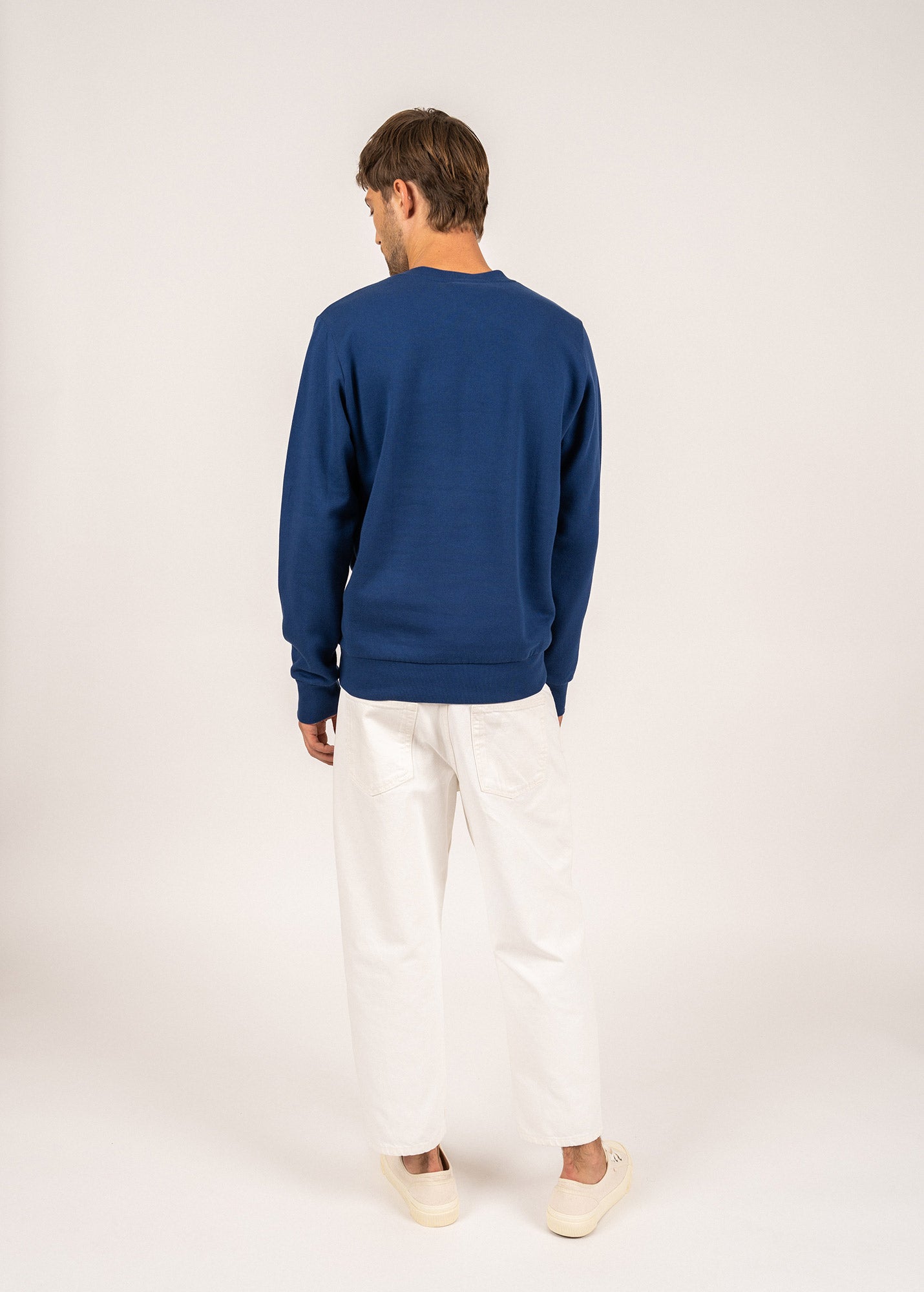 Sweatshirt Solal - avec broderie, en molleton de coton (INDIGO/ALOE)