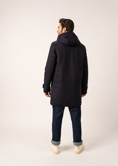 Manteau long en laine St Sydney - à capuche amovible (NAVY)