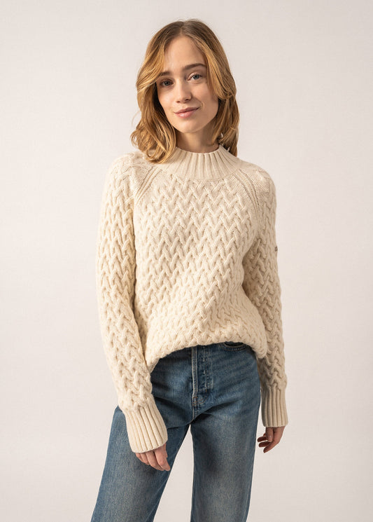 Pull col montant Cardiff - en laine (ECUME)