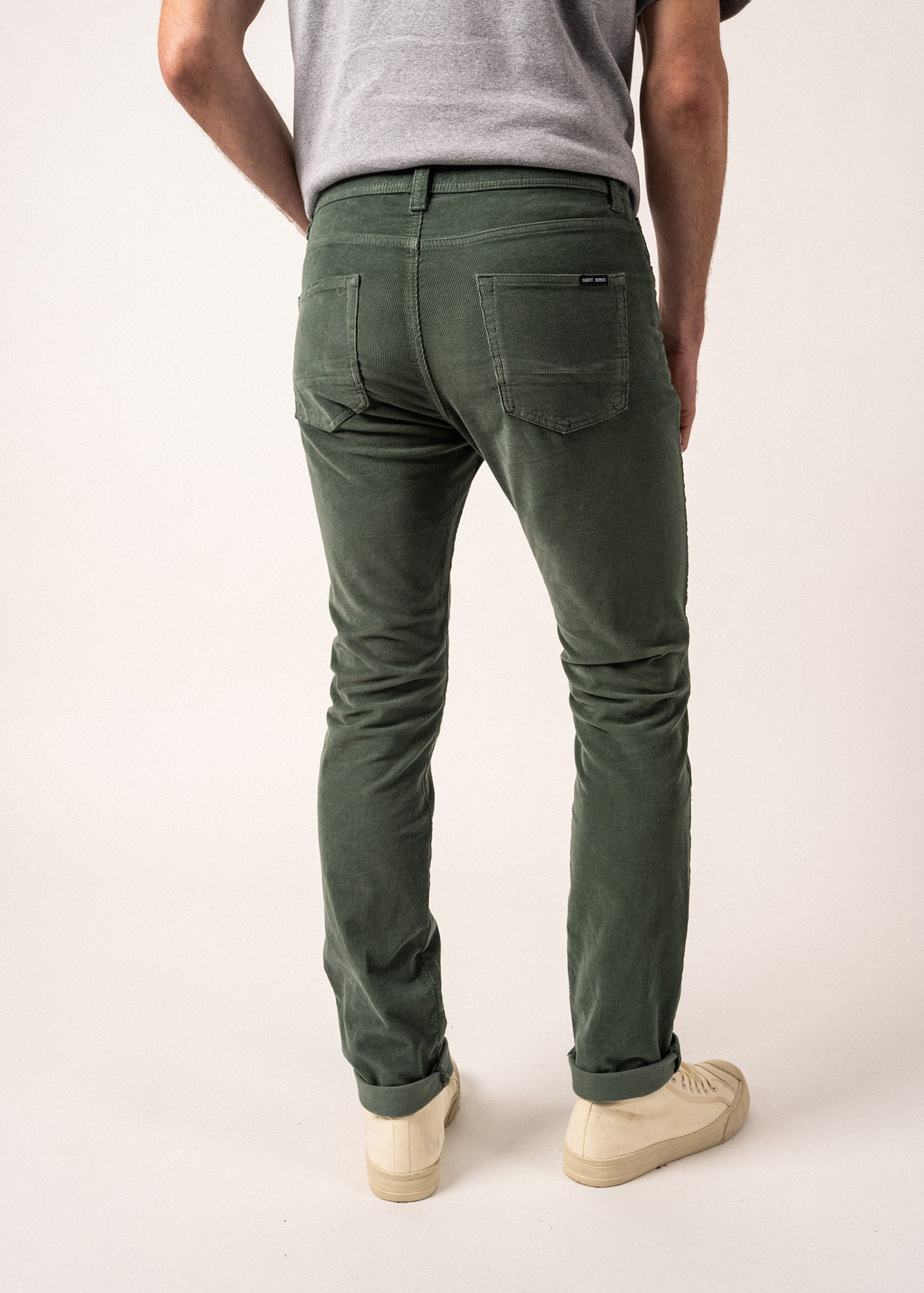 Pantalon en velours Will - coupe droite (VEGETAL)