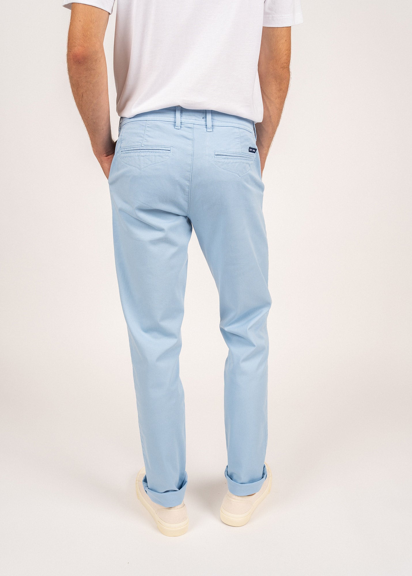 Pantalon chino Voile Eté - en twill de coton stretch (CIEL)