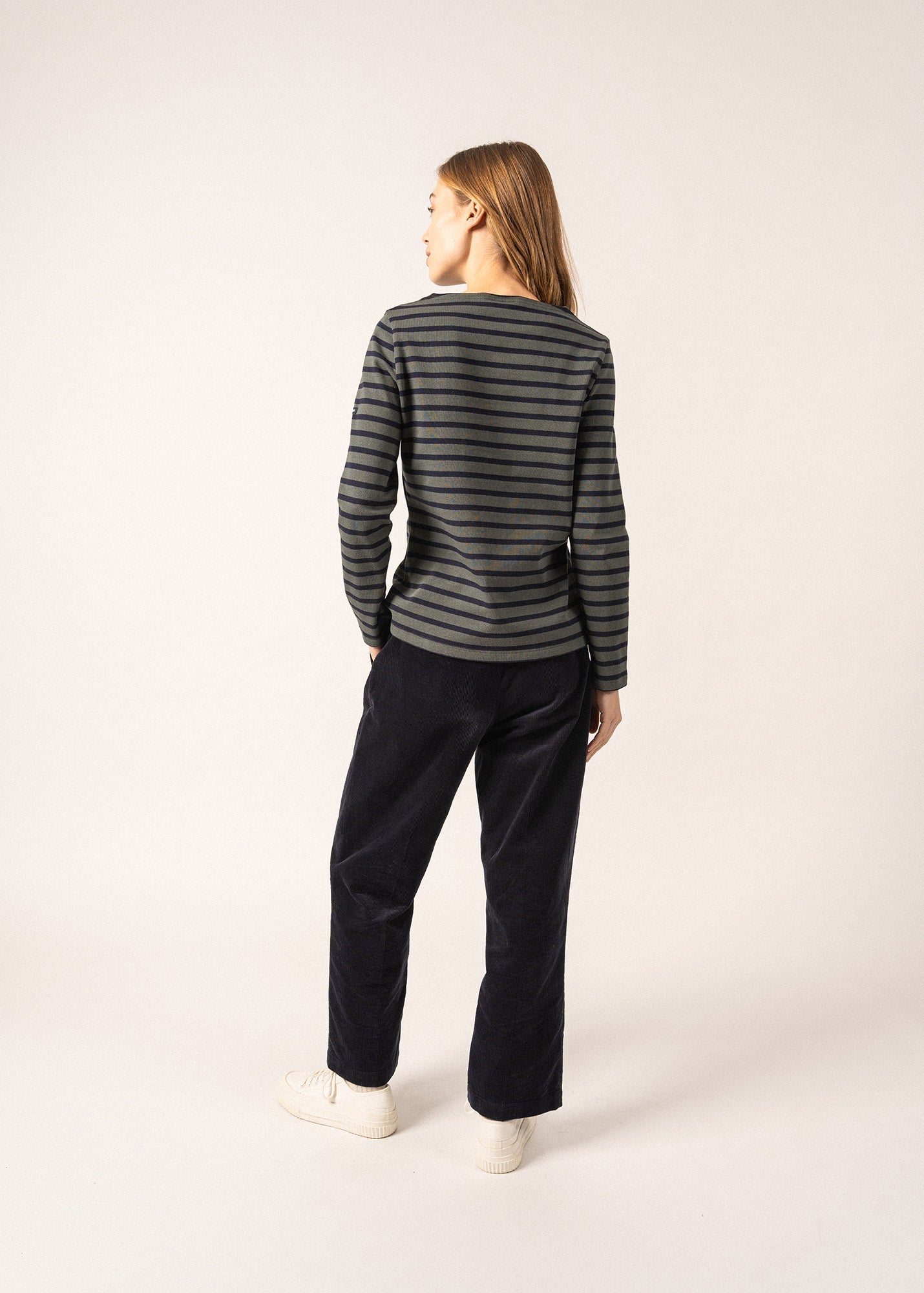 Marinière Méridame - coupe droite, en coton épais (VEGETAL/NAVY)