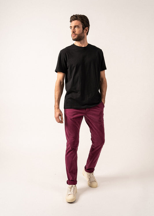 Pantalon chino Voile Hiver - en coton stretch (PRUNE)