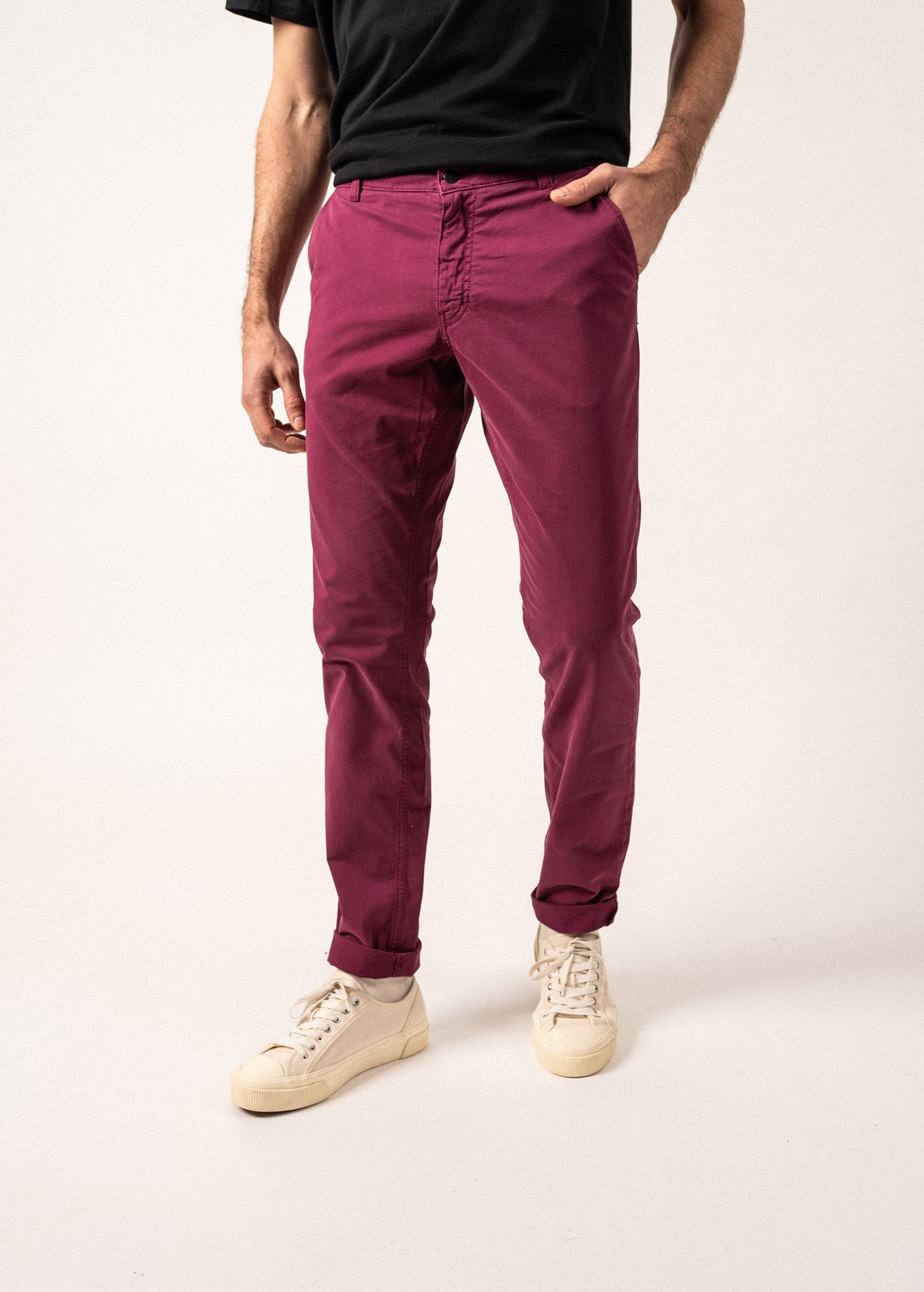 Pantalon chino Voile Hiver - en coton stretch (PRUNE)