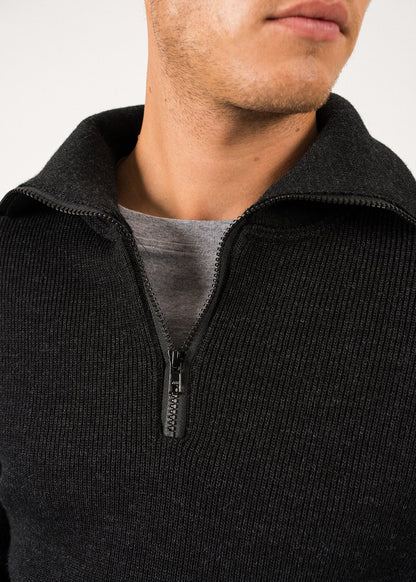 Pull col camionneur Cotentin - en maille de laine vierge (ANTHRACITE)