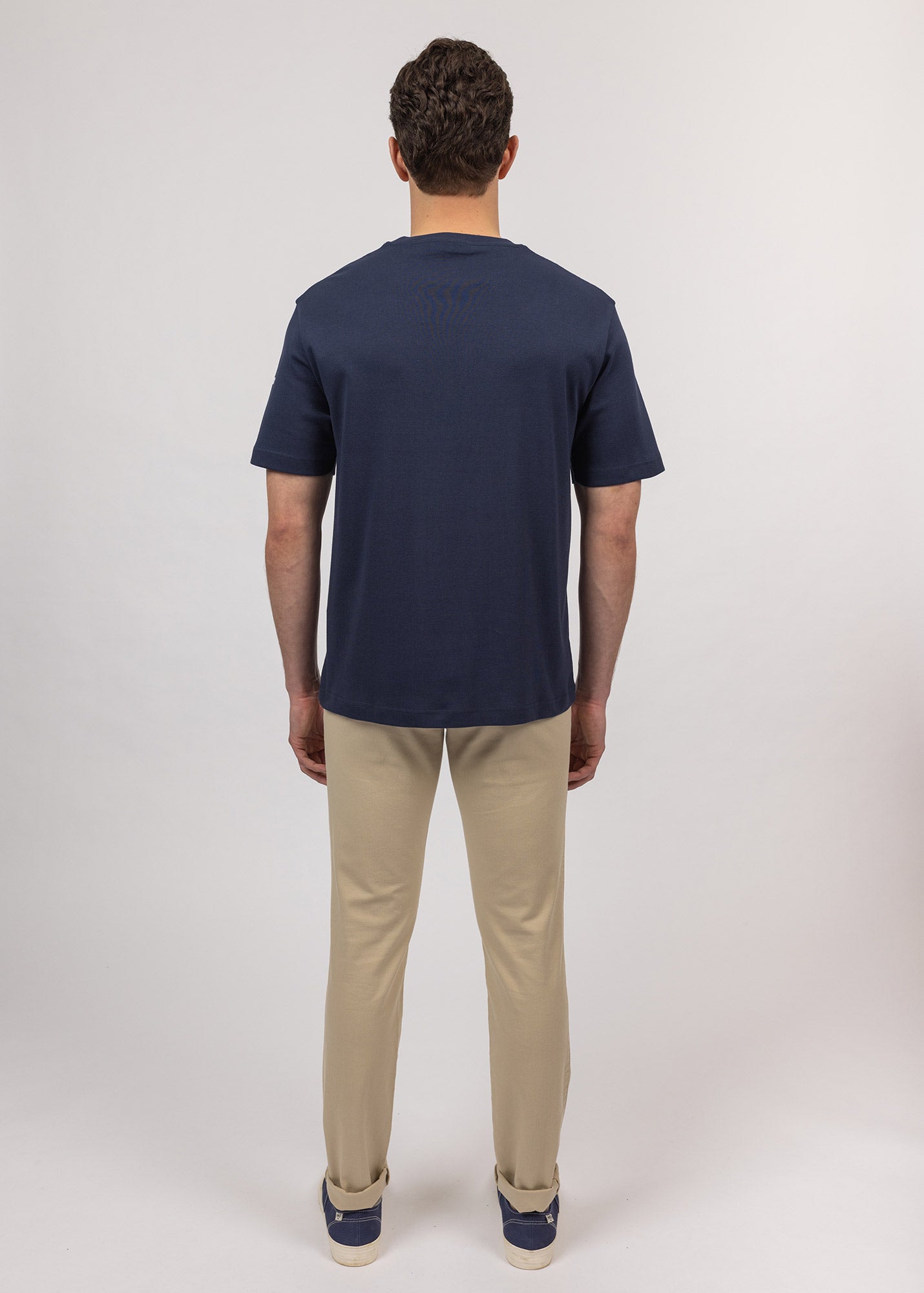 T-shirt à manches courtes Lumio - col rond, en coton (MARINE)