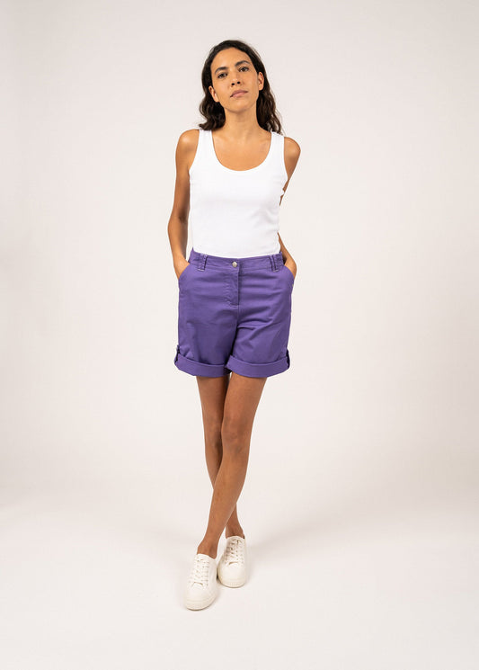 Short uni Marie - en coton (VIOLET)