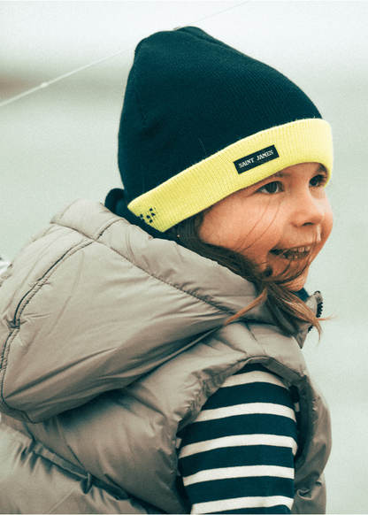 Bonnet enfant uni - SAINT JAMES x Les Petits Résistants (NAVY/JAUNE FLUO)